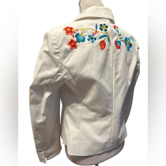 Etcetera Floral Embroidered White Jacket size 4 - Picture 8 of 11